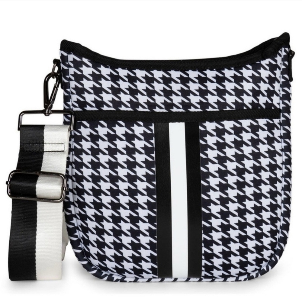 NWT HAUTE SHORE Houndstooth JERI Crossbody Bag with 2 STRAPS - Picture 4 of 16